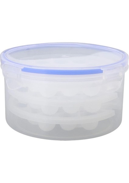 1.1l Kapaklı ve Kutulu Yuvarlak Buz Küpü Tepsisi, Bölmeli Dondurucu Için Buz Topu Yapımcısı Kalıbı, Büyük Kapasiteli Çok Katmanlı Buz Küpü Tepsi Yapımı, Kapaklı Istiflenebilir Buz (Yurt Dışından)