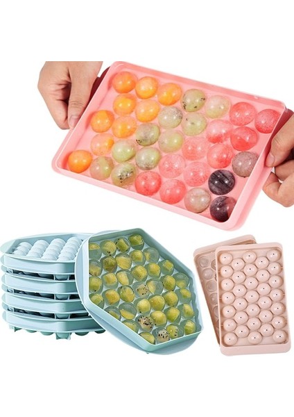 Mavi Buz Küpü Tepsileri Dondurucu Buz Topu Makinesi Kalıp Mini Daire Yuvarlak Buz Küpü Kalıp Kapaklı Kokteyl Çay Kahve Tepsisi Yapma (Yurt Dışından) fiyatları