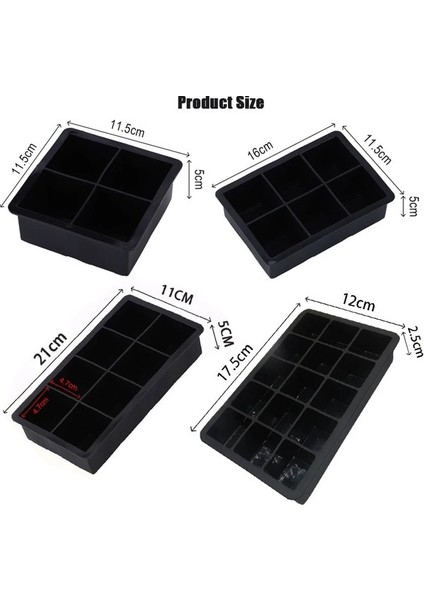 Kapaklı 4 Izgara 5 cm Büyük Buz Küpü Kalıp Kare Buz Tepsisi Büyük Cuera Gıda Sınıfı Silikon Tepsi Dıy Buz Topu Makinesi Dondurucu Için Buz Küpü Kalıp (Yurt Dışından) indirimleri