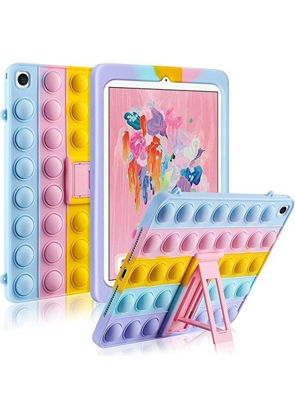 Teknetstore Galaxy T290 T295 T297 Kılıf Popit Standlı Askılı Renkli Gökkuşağı Koruyucu Kapak (Yurt Dışından)