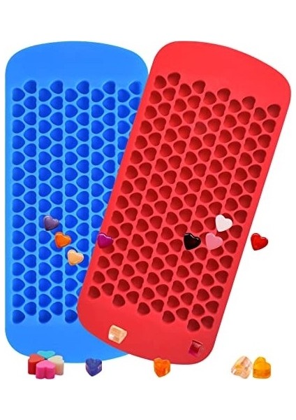 2 Adet Buz Küpü Tepsisi 150 Izgaralı Mini Silikon Buz Küpü Tepsileri Kalp Şekilli Buz Küpü Kalıpları, , Kokteyl, Süt, Meyve Suyu, Çikolata Için Bpa Içermeyen ve Kolay Çıkarılan Yurt (Yurt Dışından)
