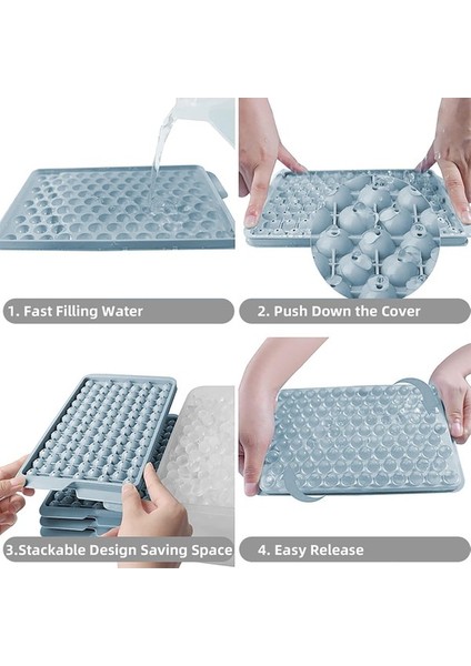 Paket Mini Buz Küpü Tepsileri, Kovalı ve Kepçeli, Küçük Yuvarlak Buz Küpü Tepsileri Kolay Çıkarılabilir, 104X4 Pcs Kokteylleri Soğutmak Için Minik Buz Küpü Tepsisi Buz Tepsisi Visk Yu (Yurt Dışından) fiyatları