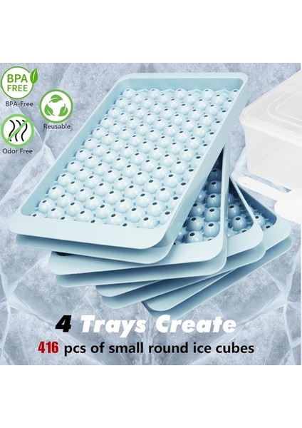 Paket Mini Buz Küpü Tepsileri, Kovalı ve Kepçeli, Küçük Yuvarlak Buz Küpü Tepsileri Kolay Çıkarılabilir, 104X4 Pcs Kokteylleri Soğutmak Için Minik Buz Küpü Tepsisi Buz Tepsisi Visk Yu (Yurt Dışından) modelleri