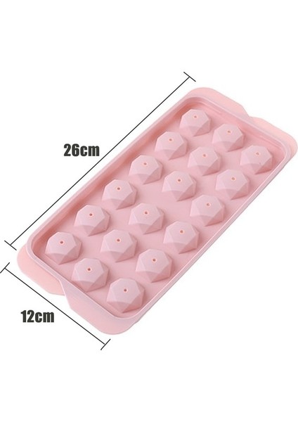 18 Izgaralar Pembe 12/48/60 Izgaralar Buz Küpü Tepsi Plastik Buz Küpü Makinesi Küre Kalıp Kokteyl Suyu Buz Küpü Tepsisi Kapaklı Mutfak Aracı (Yurt Dışından)