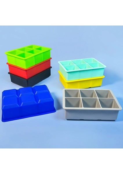 Açık Mavi-6 Izgaralar 6 Izgaralar Kapaksız Silikon Buz Küpü Kalıbı Buz Yapıcı Kare Büyük Buz Tepsisi Kalıbı Dondurma Kalıbı Buz Kalıbı Buz Küpü Yapıcı (Yurt Dışından) modelleri