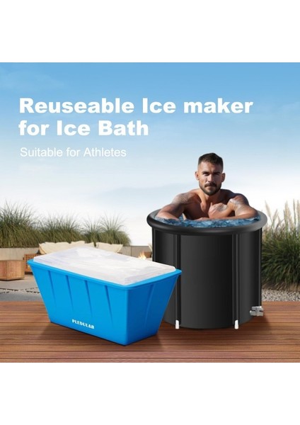 Ekstra Büyük Buz Küpü Tepsisi, Soğuk Dalma Veya Soğutucular Için 8 Lbs Buz Bloğu, Buz Banyosu Soğutucu Için Yeniden Kullanılabilir ve Kalınlaştırılmış Silikon Buz Tepsisi, 1'li Pak Y (Yurt Dışından) modelleri