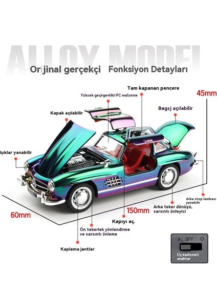 1:32 Daben 300SL Elektro Alaşımlı Araba Modeli (Yurt Dışından) fırsatları