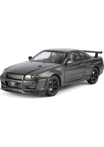 1:24GTR-R34 Karbon Fiber Versiyonu Alaşım Araba Modeli (Yurt Dışından)