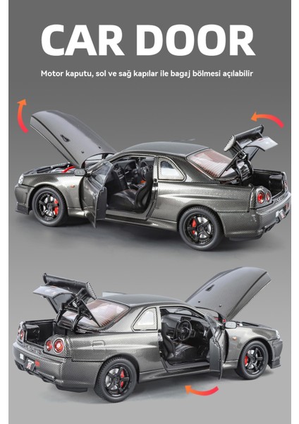 1:24GTR-R34 Karbon Fiber Versiyonu Alaşım Araba Modeli (Yurt Dışından) indirimleri