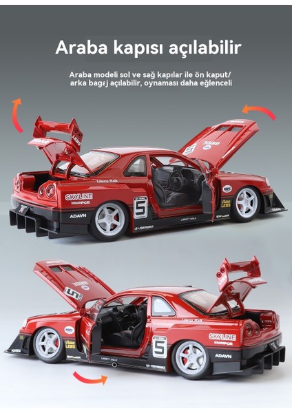 1:24GTR Skyline Modifiye Araba Modeli (Yurt Dışından) indirimleri