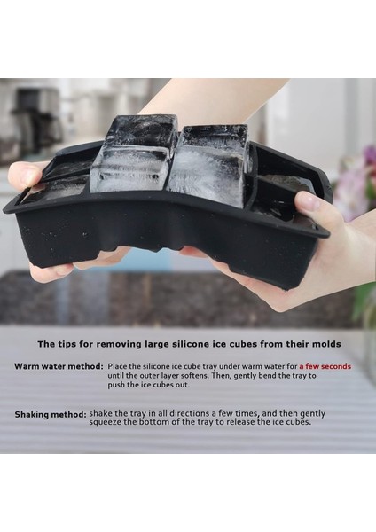 Büyük Buz Küpü Tepsisi - Çıkarılabilir Kapaklı Büyük 2 Inç Kare Silikon Buz Küpü Kalıpları - Gıda Sınıfı, Yeniden Kullanılabilir, Bpa Içermez - Kokteyller, , Meyve Suları ve (Yurt Dışından) fırsatları