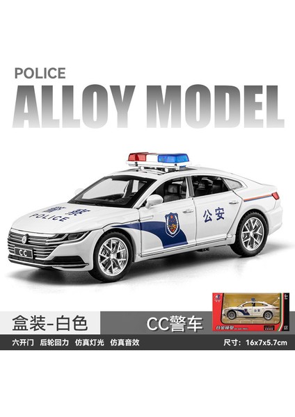 1:32 Polis Arabası Modeli Çocuk Oyuncak Araba Alaşım Işıklar Müzik Bumerang Altı Açık Kapı Polis Arabası Oyuncakları (Yurt Dışından)