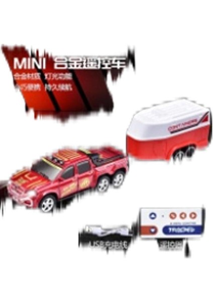 1:64 Yüksek Hassasiyetli Mini Alaşımlı Uzaktan Kumandalı Araba Şarj 2.4g Ayarlanabilir Hız Römork Simülasyon Modeli ile Off-Road (Yurt Dışından)