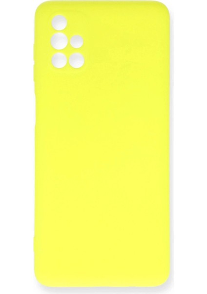 Samsung Galaxy M51 Kılıf Nano Içi Kadife Silikon - Sarı