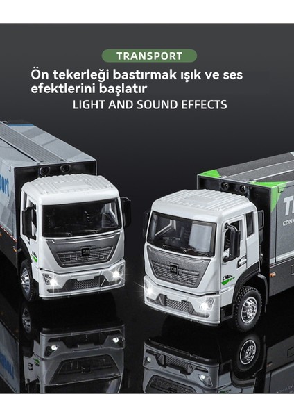 Kanat Açıklığı Konteyner Kamyon 1/32 Ses ve Işık Alaşımlı Araba Modeli Oyuncak (Yurt Dışından) indirimleri