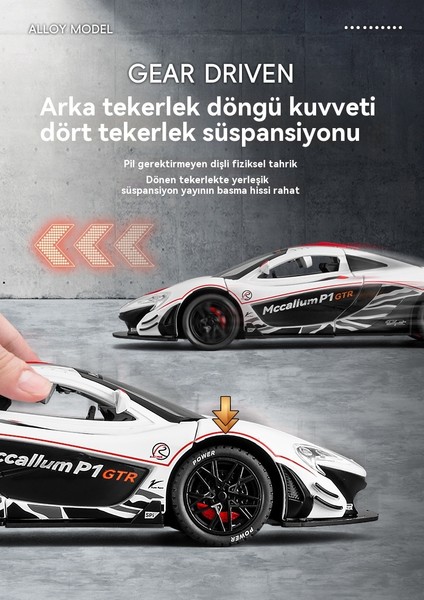 1:22 Mclaren P1 Spor Araba Ses ve Işık Oyuncak Araba Modeli (Yurt Dışından) fırsatları
