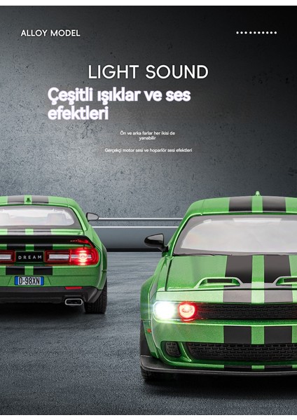 1:22 Hellcat Spor Araba Ses ve Işık Oyuncak Araba Modeli (Yurt Dışından) fiyatları