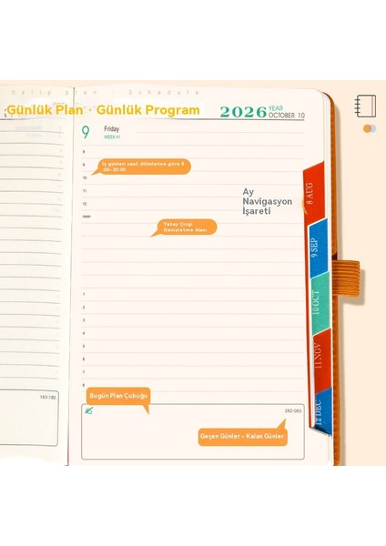 Yeni Ingilizce Yıllık Takvim Not Defteri, Günlük Planlama Verimliliği El Kitabı Not Defteri (Yurt Dışından) modelleri