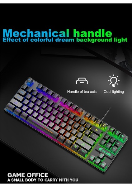 Çoklu Renkli Gökkuşağı LED Arkadan Aydınlatmalı USB Kablolu Mekanik Duygu Multimedya Pc Oyun Klavyesi, Çalışma Veya Primer Oyun Için Ofis Klavyesi, Ofis Cihazı (Yurt Dışından) indirimleri