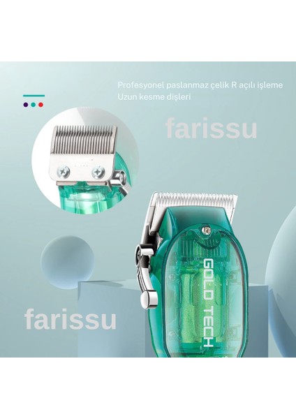 Şeffaf Gövdeli Profesyonel Saç Kesme Makinesi – 200 Dakika Kullanım | Ayarlanabilir Bıçak | Japon Motor Teknolojisi