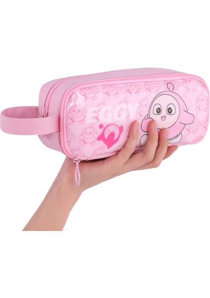 Karikatür Sevimli Çift Katmanlı Kalem Çantası Ins Yüksek Değerli Büyük Kapasiteli Leke Tutmaz Kalem Kırtasiye Kutusu (Yurt Dışından)