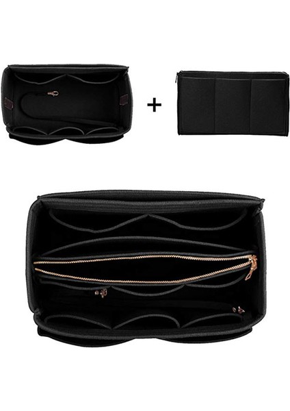 Hhyukımı Marka Makyaj Düzenleyici Keçe Eklemeli Çanta El Çantası Seyahat Iç Çanta Taşınabilir Kozmetik Çantaları Çeşitli Marka Çantalara Uygun (Yurt Dışından)