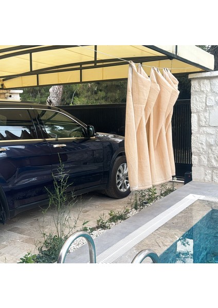 Gölgelik File Araba Gölgeliği - 95lik - 6 Metre En Krem - Şeritli Halkalı - Havuz Gölgeliği Plaj Gölgeliği indirimleri