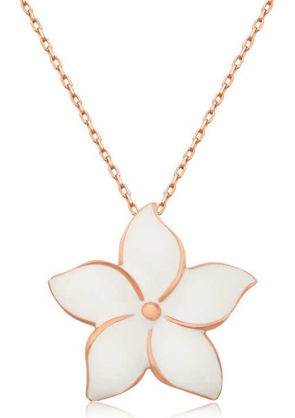 Gümüş Rose Yasemin Çiçeği Bayan Kolye