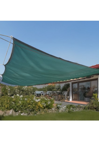 Açılır Kapanır Gölgelik File - Çit Filesi - 95'lik 120 Gram - Şeritli 50 cm Aralıklarla Halkalı - Yeşil