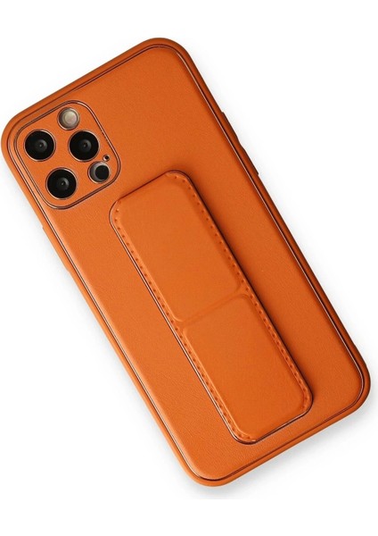 iPhone 12 Pro Kılıf Coco Deri Standlı Kapak - Turuncu fiyatları