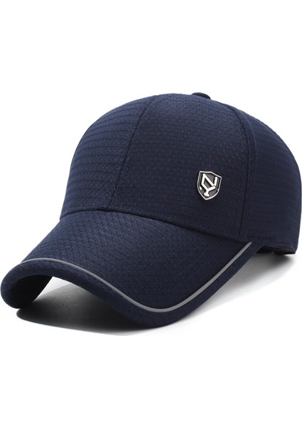 Yaz Erkek Siyah Nefes Kap Çok Yönlü Kore Versiyonu Çok Yönlü Erkek Beyzbol Açık Eğlence Balıkçılık Güneş Şapkası 56- 60CM (Yurt Dışından)