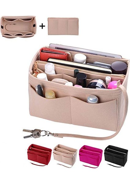 Hhyukımı Marka Makyaj Düzenleyici Keçe Eklemeli Çanta El Çantası Seyahat Iç Çanta Taşınabilir Kozmetik Çantaları Çeşitli Marka Çantalara Uygun (Yurt Dışından) modelleri