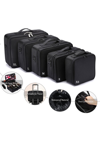 Üç Katlı Kozmetik Kutusu Büyük Su Geçirmez Oxford Kumaş Manikür Makyaj Alet Kutusu Seyahat Iç Çamaşırı Saklama Kutusu (Yurt Dışından) fiyatları