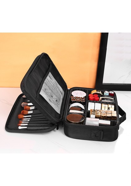 Üç Katlı Kozmetik Kutusu Büyük Su Geçirmez Oxford Kumaş Manikür Makyaj Alet Kutusu Seyahat Iç Çamaşırı Saklama Kutusu (Yurt Dışından)