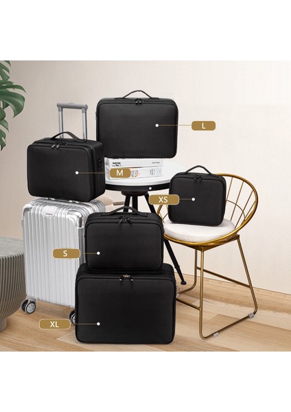 Üç Katlı Kozmetik Kutusu Büyük Su Geçirmez Oxford Kumaş Manikür Makyaj Alet Kutusu Seyahat Iç Çamaşırı Saklama Kutusu (Yurt Dışından) fırsatları