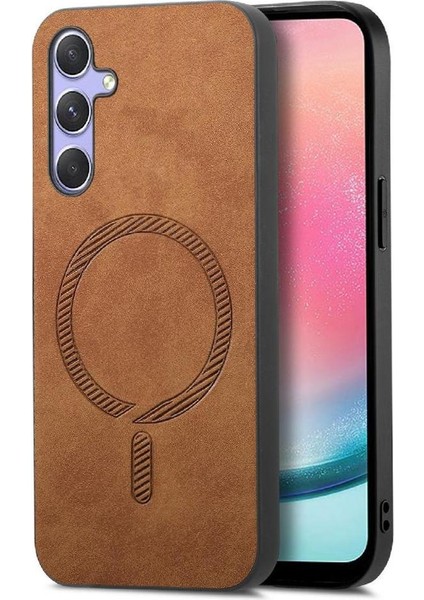 Samsung Galaxy A24 Manyetik Telefon Kılıfı – Magsafe Uyumlu, Ince Mat Deri Arka Kapak (Yurt Dışından)