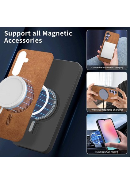 Samsung Galaxy A24 Manyetik Telefon Kılıfı – Magsafe Uyumlu, Ince Mat Deri Arka Kapak (Yurt Dışından) indirimleri