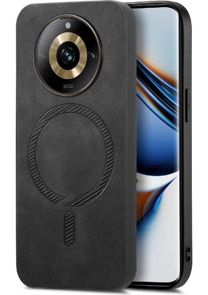 Realme Narzo 60 Pro 5g Manyetik Telefon Kılıfı – Magsafe Uyumlu, Ince Mat Deri Arka Kapak (Yurt Dışından)