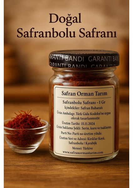 1 Gram Safranbolu Safranı-Yeni Hasat Gerçek Safran