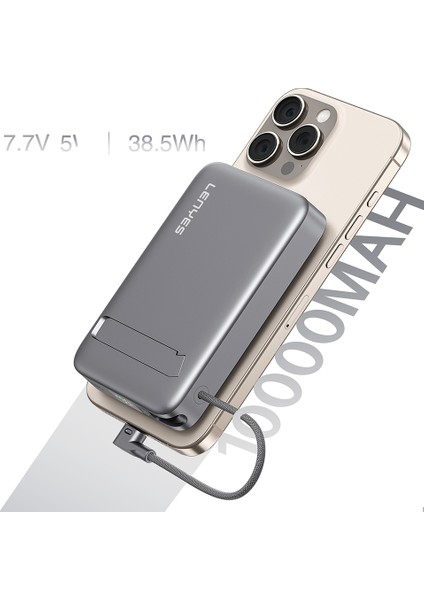 PW1009D Pd 35W Qi2 Teknolojili Wireless Powerbank Type-C Kablolu Standlı 15W 10000MAH Gri indirimleri