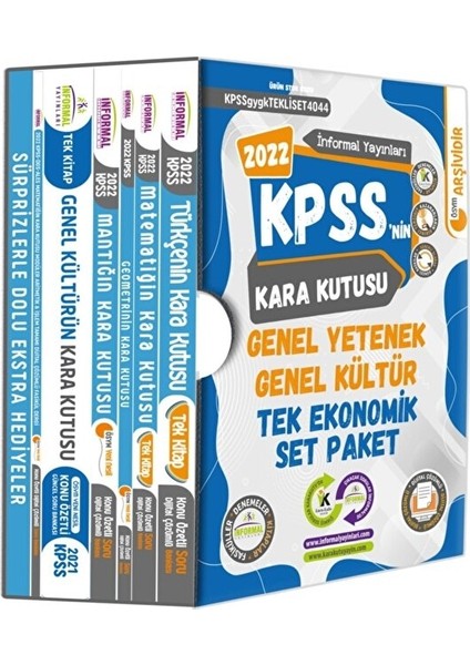 KPSS nin Kara Kutusu Genel Yetenek Genel Kültür Tek Ekonomik Set Paket Konu Özetli Dijital Çözümlü Sor Bankası