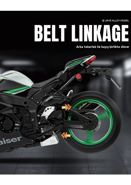 1:9 Büyük Kawasaki ZX-10R Alaşımlı Lokomotif Modeli Koleksiyonu (Yurt Dışından) modelleri