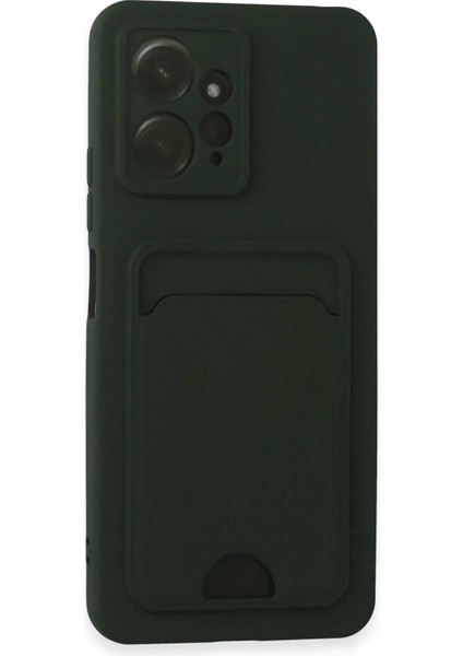 Xiaomi Redmi Note 12 4g Kılıf Kelvin Kartvizitli Silikon - Koyu Yeşil