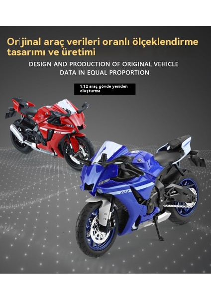 1:12 Yamaha R1 Motosiklet Alaşım Modeli (Yurt Dışından) modelleri