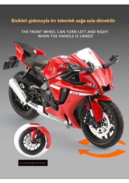 1:12 Yamaha R1 Motosiklet Alaşım Modeli (Yurt Dışından) fırsatları