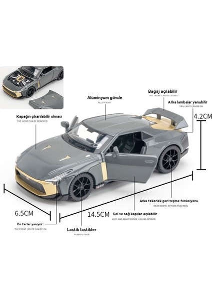 1 Ila 32 Nissan GT-R50 Alaşımlı Otomobil Modeli (Yurt Dışından) fırsatları
