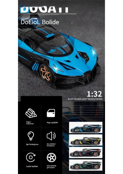 1 Ila 32 Bugatti Ateş Meteor Alaşımlı Spor Araba Modeli (Yurt Dışından) fiyatları