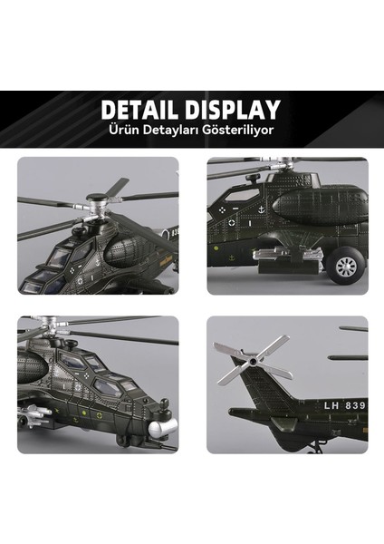 1:56 Düz 10 Savaş Helikopteri Alaşım Modeli Ses ve Işık Ile Müzik Hareketli Pervane (Yurt Dışından) fırsatları