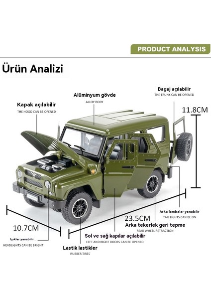 1:18 Rus Vaz Avcısı Alaşımlı Arazi Aracı Modeli (Yurt Dışından) indirimleri