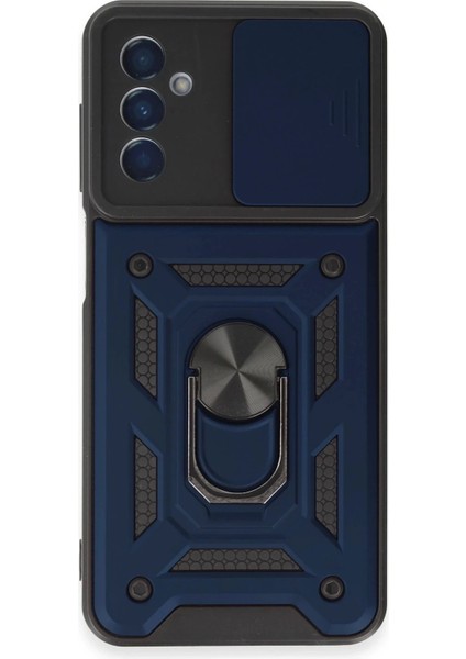 Samsung Galaxy A14 4g Kılıf Pars Lens Yüzüklü Silikon - Lacivert